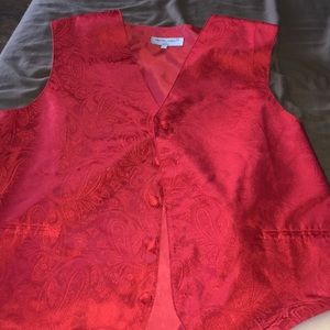 Men red dress vest